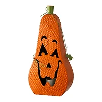 Glitzhome® 2ft. Pre-Lit Halloween Metal Jack-O-Lantern with LED Pillar