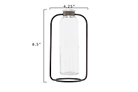 Hello Honey® 8.5" Clear Glass Vase in Black Metal Stand