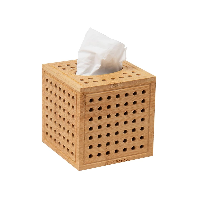 Mind Reader Lattice Bamboo Tissue Box Cover & Toilet Paper Holder Set
