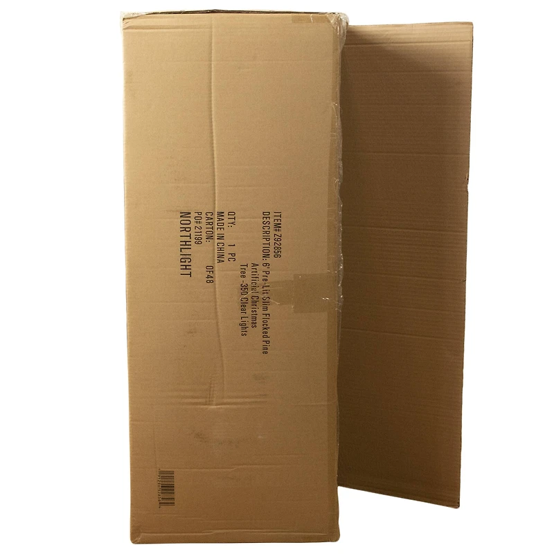 6ft. Pre-Lit Flocked Pine Artificial Christmas Tree, Clear Lights