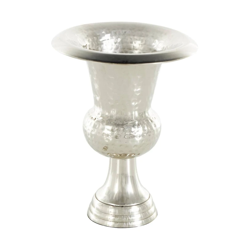 Silver Aluminum Goblet Inspired Hammered Vase