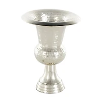 Silver Aluminum Goblet Inspired Hammered Vase