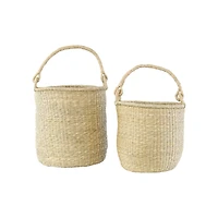Hello Honey® Handwoven Seagrass Baskets with Handles Set