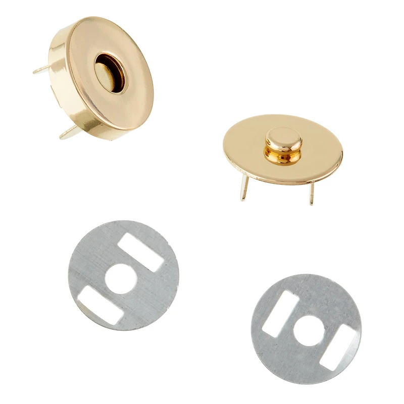 12 Pack: Gold Magnetic Purse Snap by Loops & Threads™