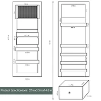 NEX™ 5ft. Pure White Jewelry Armoire on Casters with Chest Drawer