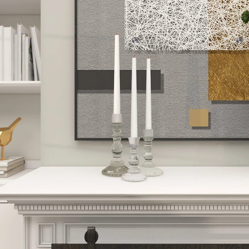 The Novogratz Clear Glass Candle Holder Set