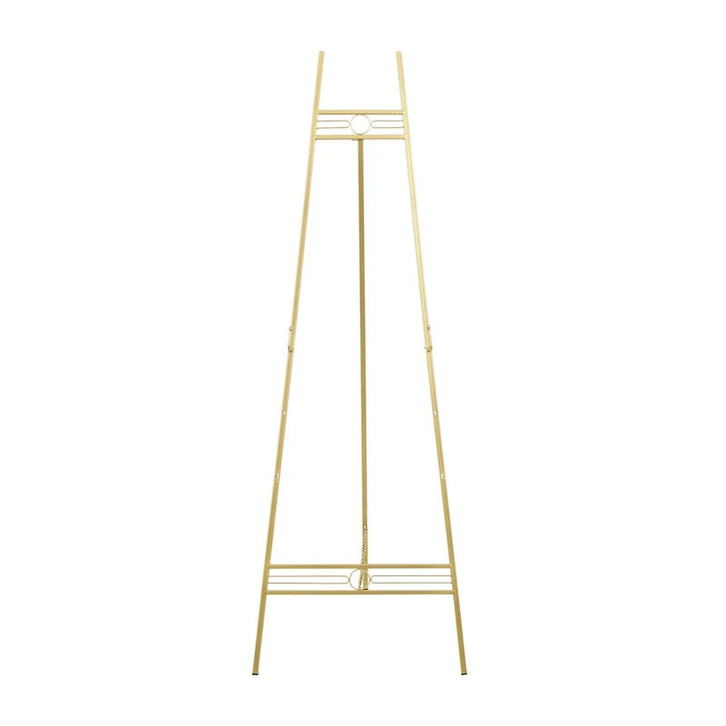 55.5" Gold Metal Geometric 3-Tier Display Easel
