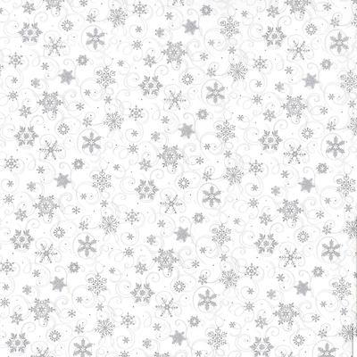Fabric Traditions Christmas First Snowfall White Glitter Cotton Fabric