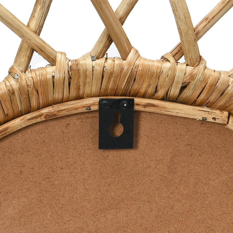 Hello Honey® Natural Round Cane Sunburst Wall Mirror
