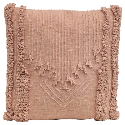 Hello Honey® Pink Embroidered Pillow with Decorative Front Tassels