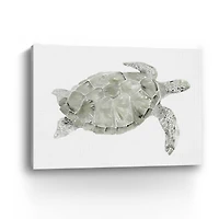 Green Swimming Sea Turtle Canvas Giclee
