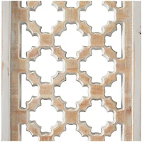 Brown Wood Carved Trellis Geometric Wall Decor 13" x 1" x 49"