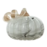 Glitzhome® Small Marble Glass Pumpkin, Gray