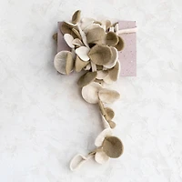 Hello Honey® 6ft. Cream & Green Leaf Handmade Acrylic & Wool Felt Garland