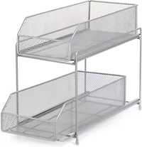 NEX™ Silver 2-Tier Sliding Basket Drawer Organizer