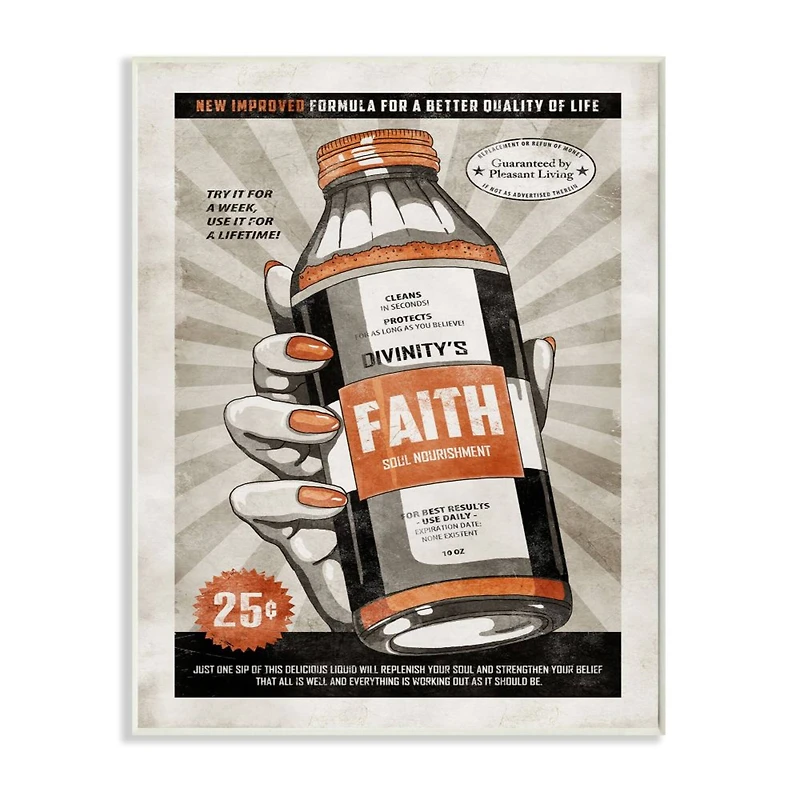 Stupell Industries Faith Formula Funny Wall Art