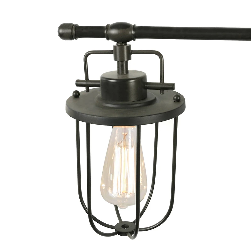 Hello Honey® 28" Black Industrial Metal Cage 3-Light Wall Sconce