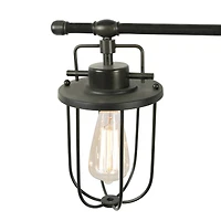 Hello Honey® 28" Black Industrial Metal Cage 3-Light Wall Sconce