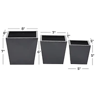 Grey Modern Planter, Set of 3" 7", 6", 5"