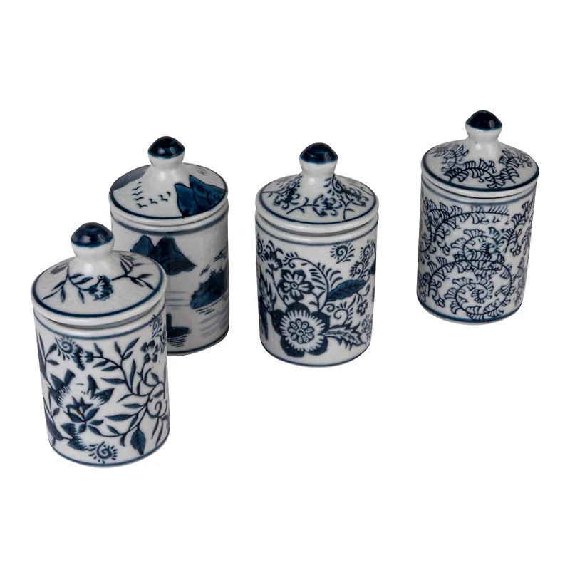Hello Honey® 4.5" Blue Blossom Enchantment Stoneware Jar Set