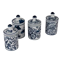 Hello Honey® 4.5" Blue Blossom Enchantment Stoneware Jar Set