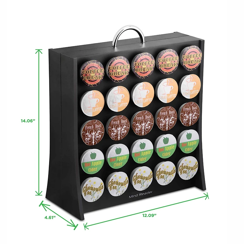 Mind Reader Black 50 Capacity Single Serve Coffee Pod Holder Storage Organizer