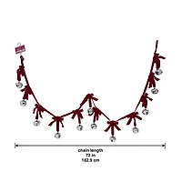 6ft. Red Bow & Silver Bell Garland by Ashland®