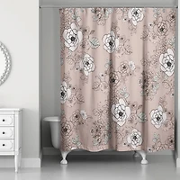 Pink Intricate Floral 71 x 74 Shower Curtain