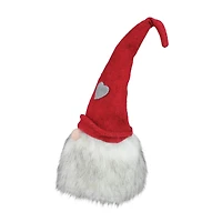 21" Gnome with Bendable Hat with Gray Heart Christmas Decoration