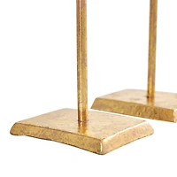 Gold Metal Bird Sculpture with Gold Foil Texturing Set