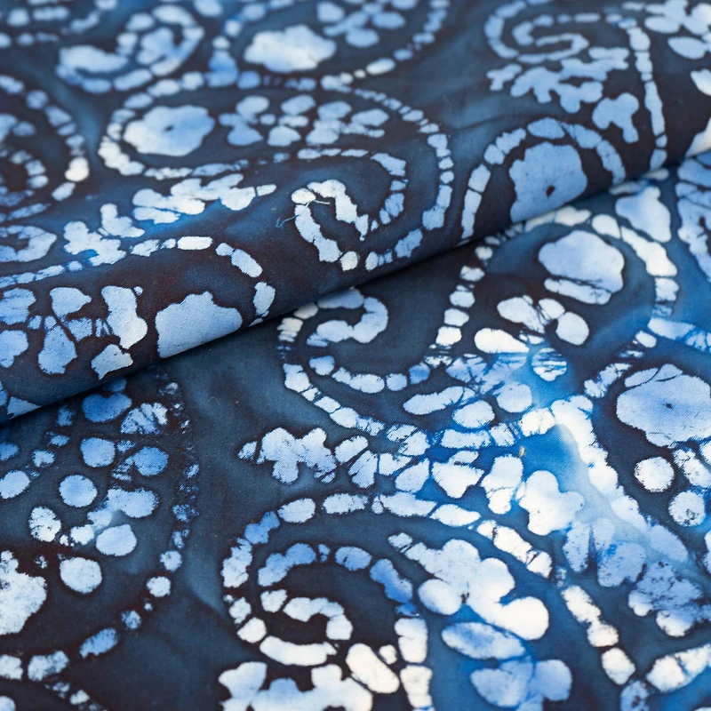 SINGER Batik Blue Paisley Cotton Fabric