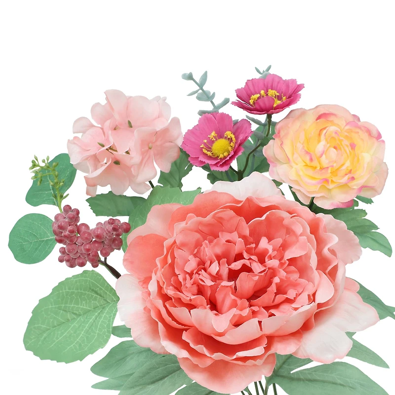 21" Coral Peony & Hydrangea Mix Deluxe Bush by Ashland®