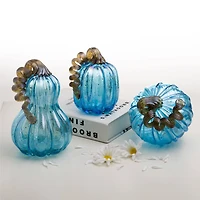 Glitzhome® Blue Glass Pumpkin Set