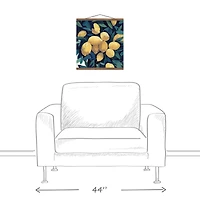 Lemon Tree Closeup Teak Hanging Canvas