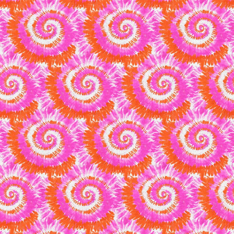 Fabric Editions Pink & Orange Tie Dye Cotton Fabric