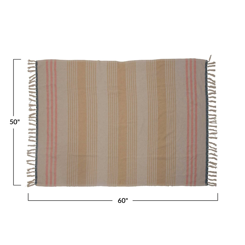 Hello Honey® Yellow & Pink Striped Recycled Throw