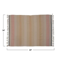 Hello Honey® Yellow & Pink Striped Recycled Throw