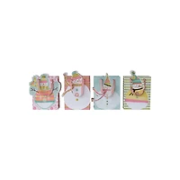 Hello Honey® Printed Paper Snowman-Shaped Gift Bag Set