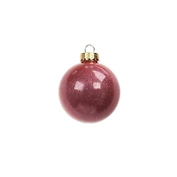 6 Pack 2.5" Dark Pink Glitter Glass Ball Ornaments by Ashland®