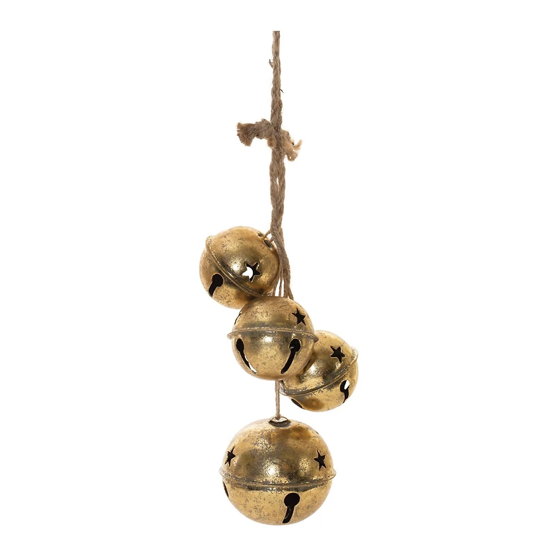 16" Distressed Sleigh Bell Cluster Ornaments, 2ct.