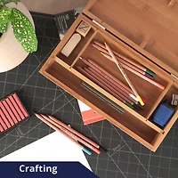 Pacific Arc 13" x 8" Bamboo Paint Box with Palette & 4 Compartments