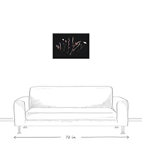 Pink Botanical 24" x 16" Black Floating Framed Canvas