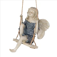 Design Toscano 11.5" Summertime Fairy on a Swing Statue
