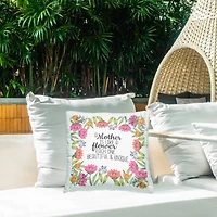 Stupell Industries Floral Mother's Day Phrase, Floral Mother's Day Phrase Outdoor Printed Pillow