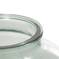 12.25" Green Spotted Glass Jar Vase