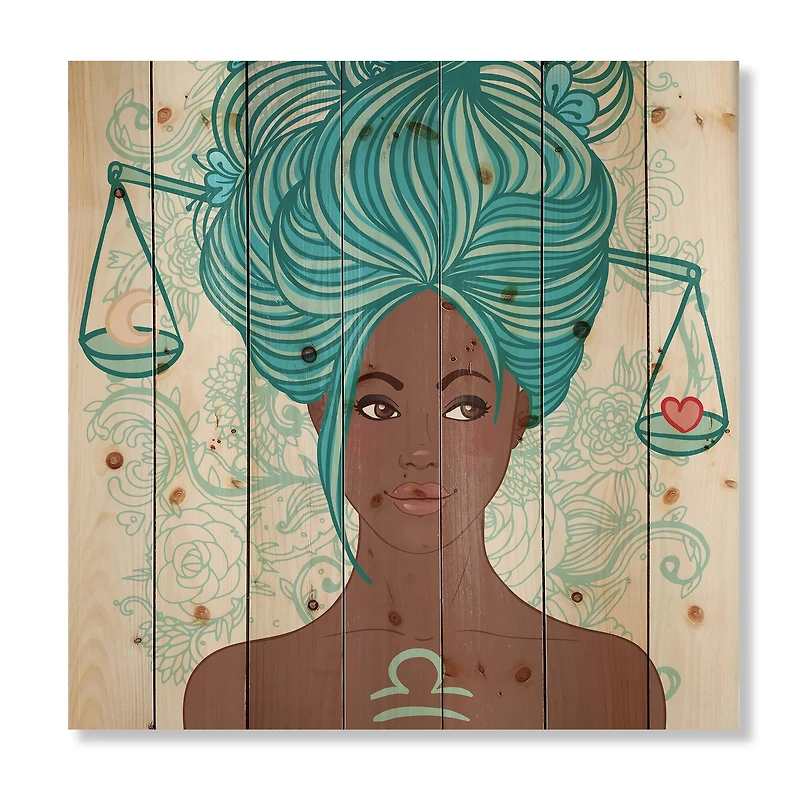 Designart - Portrait of Afro American Woman With Blue Hair I