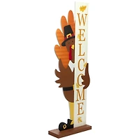 Turkey Welcome Fall Harvest Outdoor Porch Sign - 35.5"