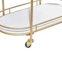 Gold Metal Contemporary Bar Cart, 33" x 31" x 16"
