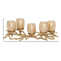 6" Gold Aluminum Coastal Candle Holder
