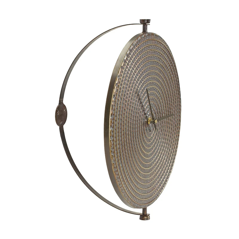 Numberless Bronze Metal Wall Clock